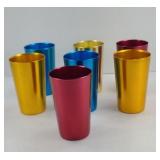 (7) MID CENTURY ALUMINUM TUMBLERS