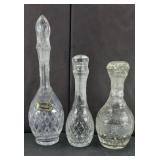 (3) CRYSTAL LIQUOR DECANTERS