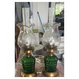 (2) EMERALD GREEN VANITY LAMPS (ALT LOC)