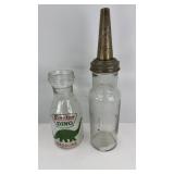 (2) OIL BOTTLES W/ ONE SPOUT