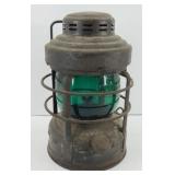 RAILROAD LANTERN W/ GREEN SHADE