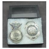 (2) RETIRED FIREFIGHTER & SECURITY BADGES