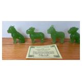 (4)  FRANKLIN JADE GLASS GUARDIAN OF MING DYNASTY