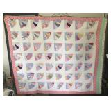 ANTIQUE HAND SEWN FAN QUILT (ALT LOC)