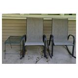 (2) ROCKING CHAIRS W/ SIDE TABLE