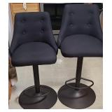 (2) ADJUSTABLE SWIVEL BAR STOOLS