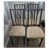 (4) METAL & CLOTH DINING CHAIRS