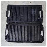 (2) CAST IRON GRIDDLES