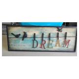 DECORATIVE SIGN W/ METAL FRAME
