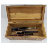 CEDAR TREASURE BOX WITH FOUNTAIN PEN PARTS