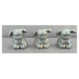 (3) CAST IRON GRISWOLD PUPS (MARKED)