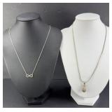 STERLING SILVER INFINITY & PINEAPPLE NECKLACES