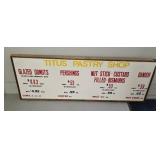TITUS PASTRY SHOP MENU SIGN