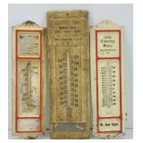 (3) METAL ADVERTISING THERMOMETER