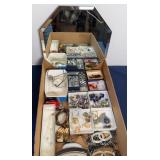 COSTUME JEWELRY & DRESSER MIRROR