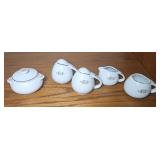 HALL ROSE WHITE SHAKERS, CREAM & SUGAR