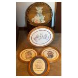 EASTER WOODEN BOX & NEEDLE POINT ART