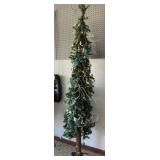 APROX 7 FT CHRISTMAS TREE W/ LIGHTS & DECOR