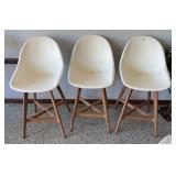 (3) WHITE IKEA BAR HEIGHT CHAIRS