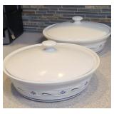 (2) LONGABERGER PIE PLATES W/ LIDS