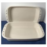 (2) LONGABERGER POTTERY CASSEROLE DISHES