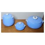 HALL COOKIE JAR, CASSEROLE & SMALL DISH W/ LID