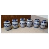 (6) ROWE POTTERY SPICE JARS