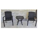 WICKER CHAIRS & TABLE