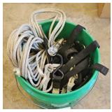 BUCKET OF ASSTD STRAPS & ROPE