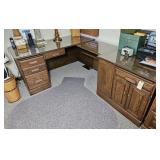 EXECUTIVE OFFICE DESK W/ SIDE STORAGE CABINET