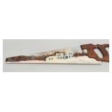 HAND PAINTED WINTER SCENE SAW