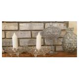 FOSTORIA AMERICAN CANDLE HOLDERS & COVERED