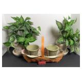 (4) LONGABERGER PLANTERS & PEONY BASKET
