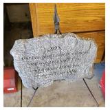 CONCRETE MEMORIAL PLAQUE W/ STAND
