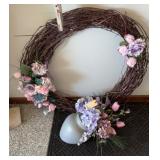 LARGE SPRING WREATH W/ WALL DECOR