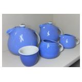 HALL ROSE PARADE TEA POTS & CREAM & SUGAR