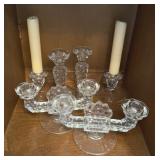 (4) FOSTORIA AMERICAN CANDLE HOLDERS