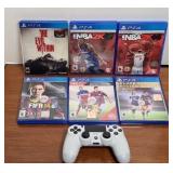 (6) PLAYSTATION 4 GAMES & DUALSHOCK 4 CONTROLLER