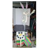 BUGS BUNNY 2 SIDED EASTER SIGN & SNOWMAN SIGN