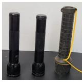 (2) MAGLITE FLASHLIGHTS & (1) OTHER