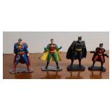 (4) CAST METAL DC SUPERHERO FIGURINES
