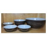 (2) PYREX BOWLS, (3) CORNING FRUIT BOWLS