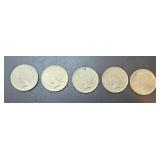 (5) 1920 PEACE SILVER DOLLARS