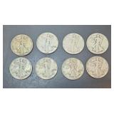 (8) STANDING LIBERTY SILVER HALF DOLLARS