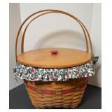 LONGABERGER HOLIDAY HOSTESS RED SLEIGH BELL BASKET