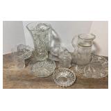 CRYSTAL GLASS SERVING PIECES