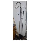 (3) SHEPHERD HOOKS, (2) FLAG HOLDERS, (2) PLANTERS