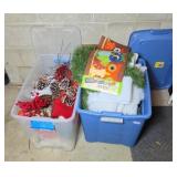 (2) TOTES OF CHRISTMAS DECORATIONS