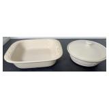 (2) LONGABERGER POTTERY DISHES