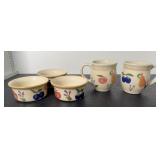 (5) LONGABERGER FRUIT MEDLEY POTTERY